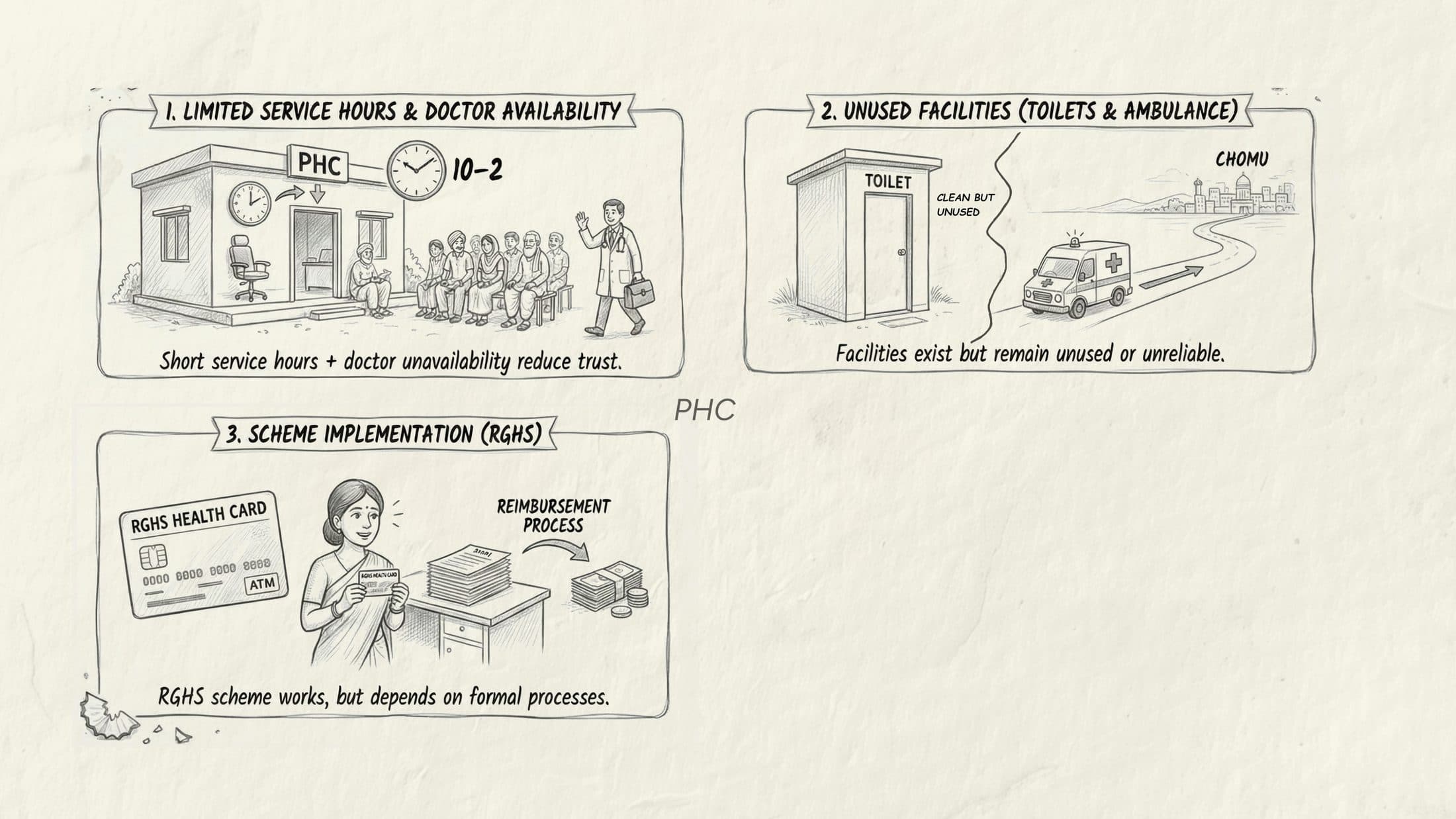 Illustrated findings from the PHC healthcare research